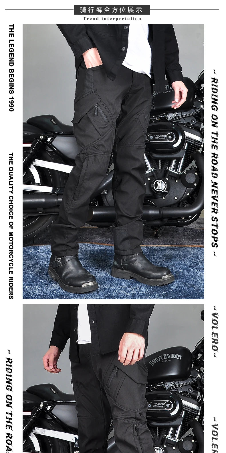 Classic Motorcycle Rider Pants for Autumn and Winter