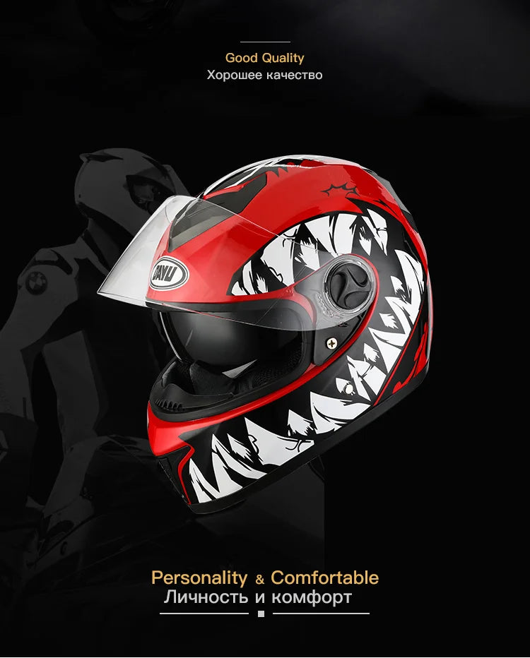 Dual Visor Full Face Modular Motorcycle Helmet