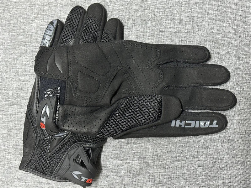 Racing Blue Leather Gloves