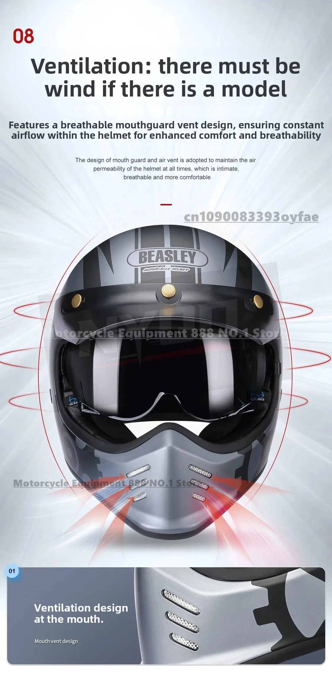 Original BEASLEY Retro Motorcycle Helmet