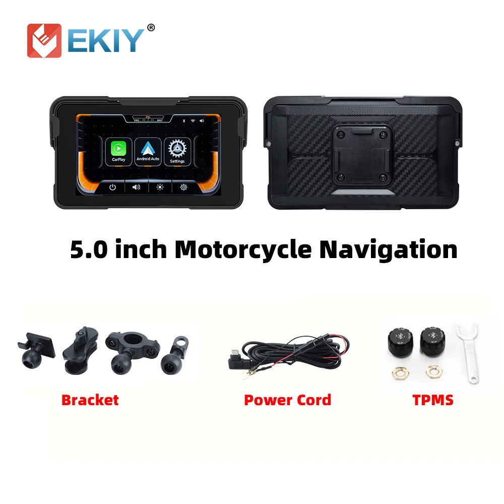 Wireless Motorcycle Display Screen – 5.0 Inch GPS Dashboard