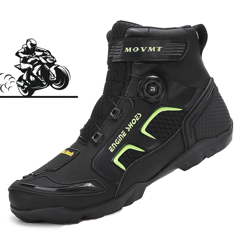 Racing Leather Ankle Boots