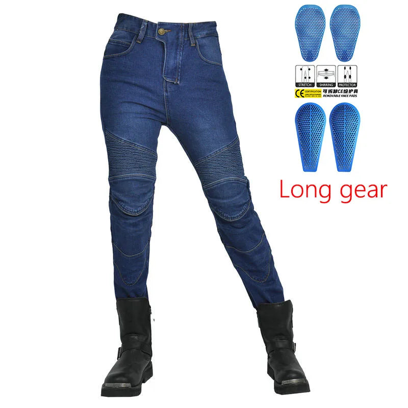 Women's Embroidery Motorcycle Pants