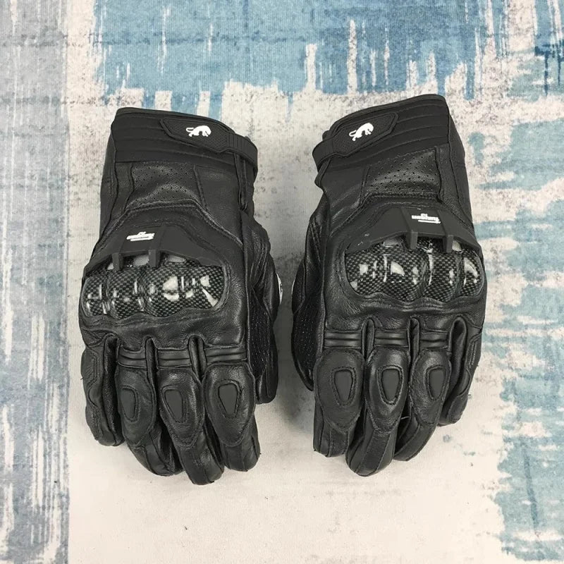 Leather Touchscreen Riding Gloves