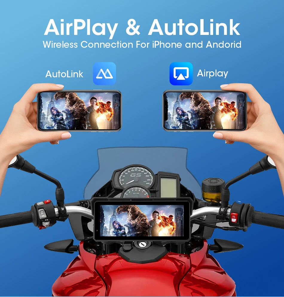 Jansite 8.1" Waterproof Motorcycle Monitor