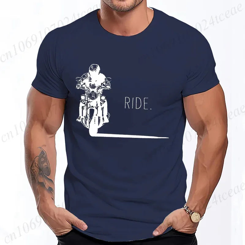 Men's Casual Motorcycle Graphic T-Shirts - Vintage Retro Designs