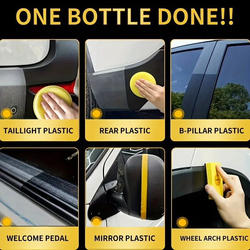 Glossy Black Motorcycle Plastic Restorer