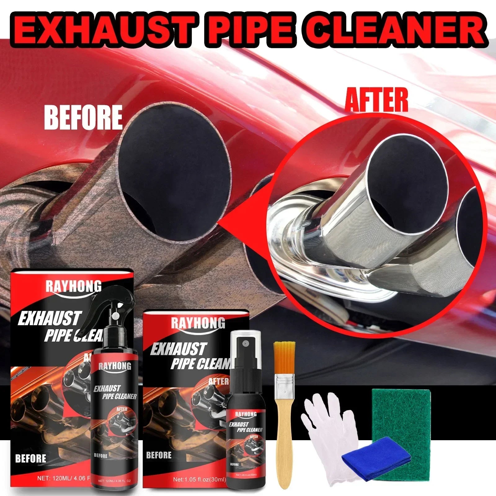 Motorcycle Exhaust Pipe Cleaner & Polish