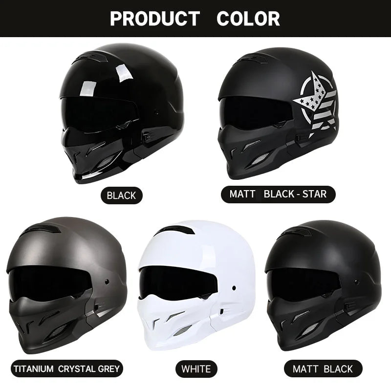 Retro Locomotive Full Face Motorcycle Helmet
