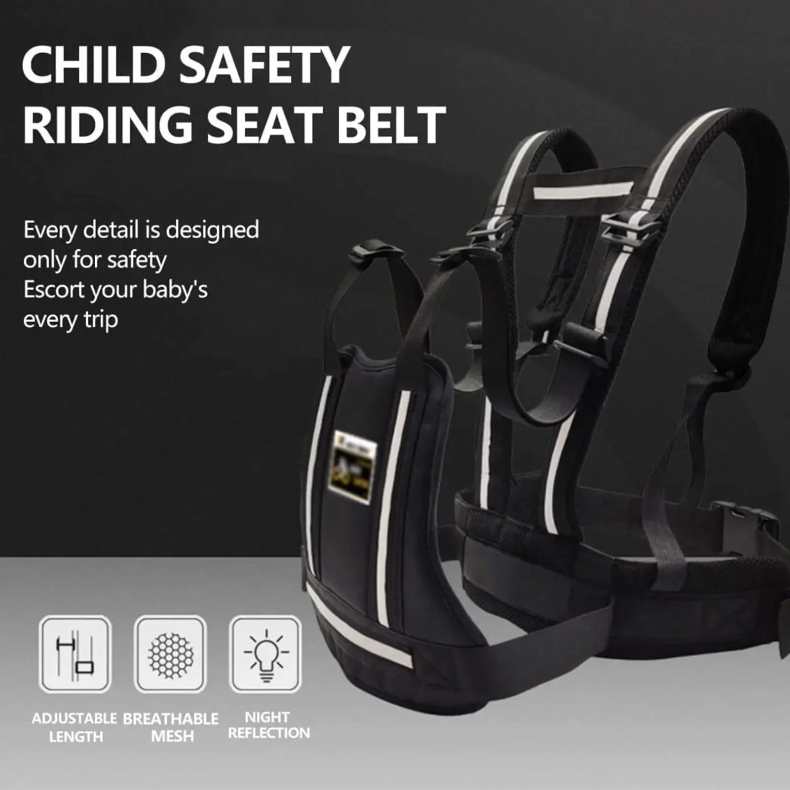 Children's Motorcycle Safety Harness with Anti-Drop Seat Belt