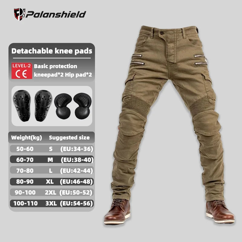 Double Zipper Metal Motocross Trousers for Men and Women