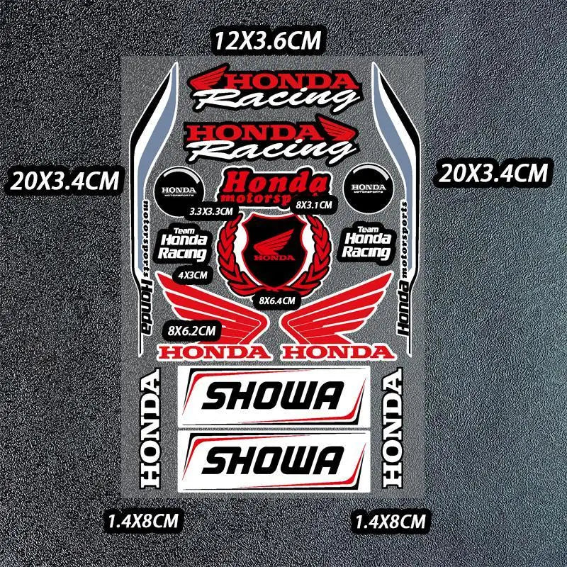 Honda Motorcycle Racing Sponsor Stickers