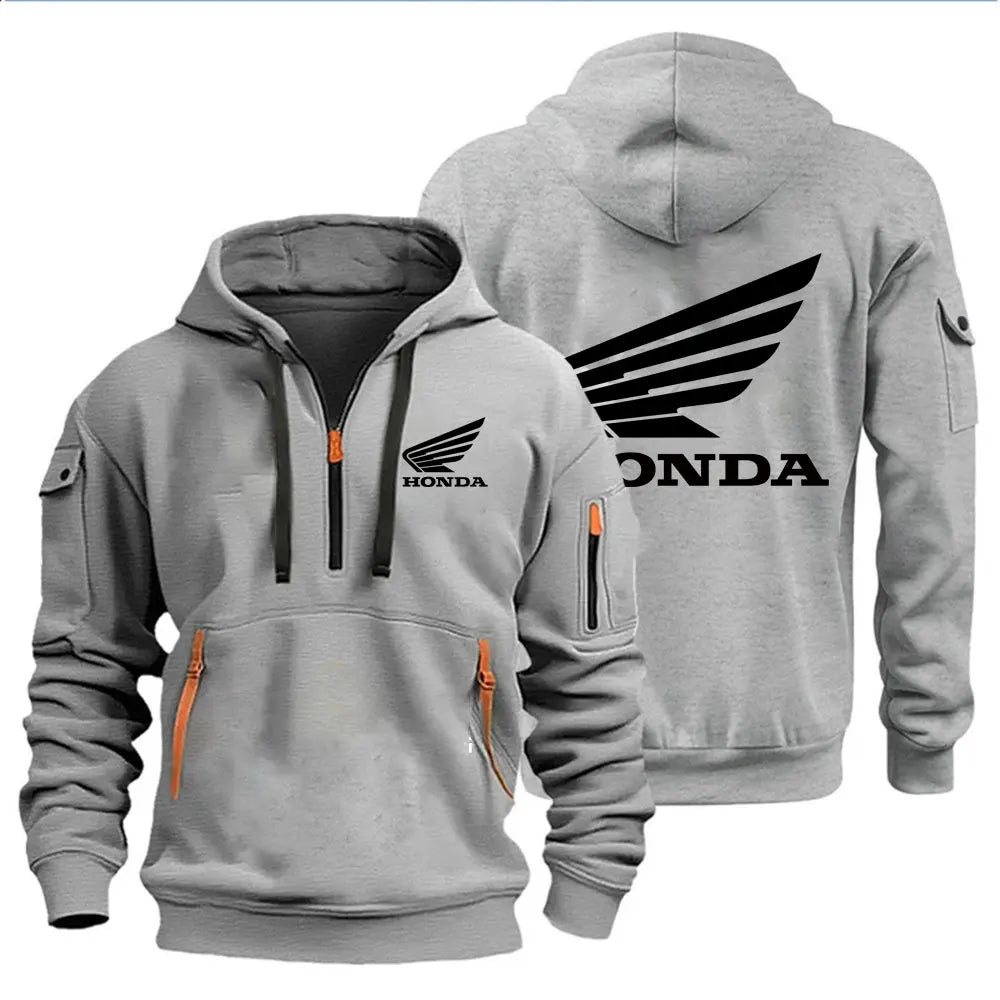 Hooded Biker Pullover