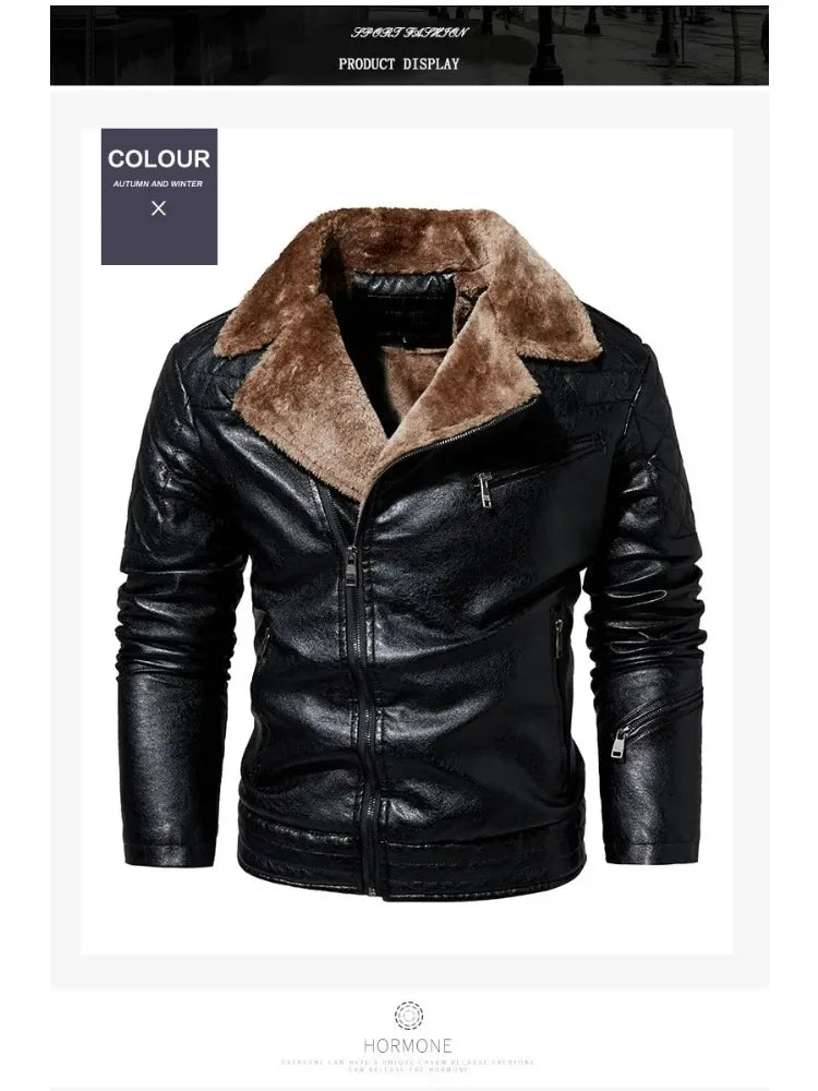 Stylish Faux Leather Biker Jacket