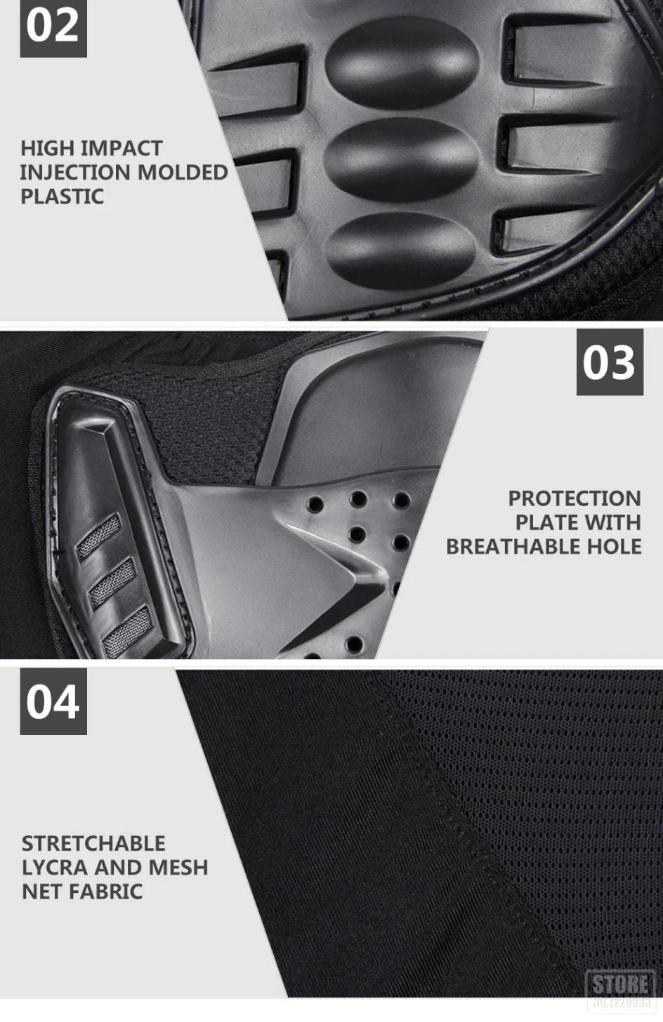Motorcycle Body Armour Racing Jacket with CE Pads