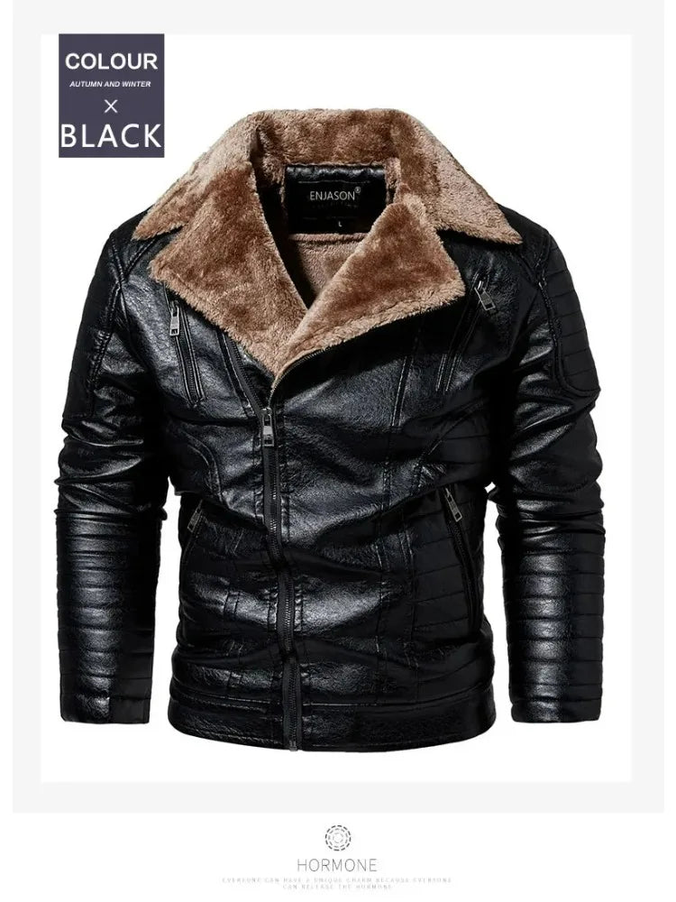 Stylish Faux Leather Biker Jacket