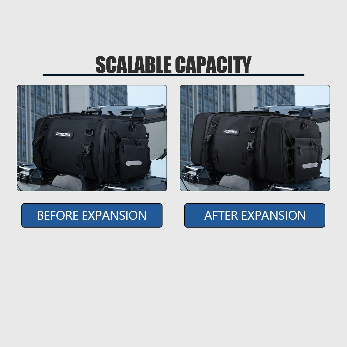 Waterproof Motorcycle Rear Seat Bag 35L-60L Luggage
