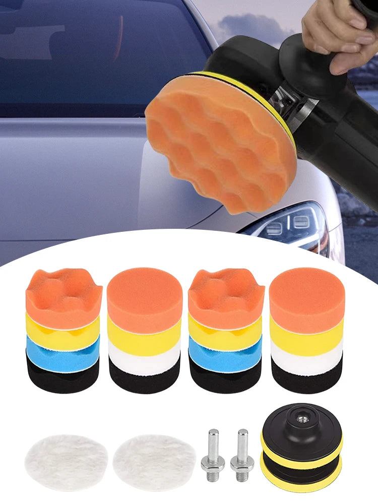 22-Piece Buffing Wool Pads Set for Car & Motorcycle Polishing