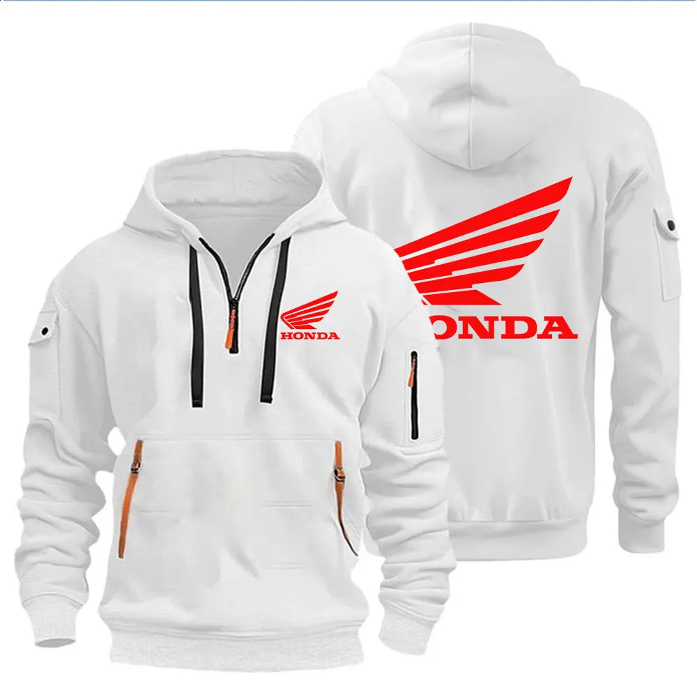 Hooded Biker Pullover