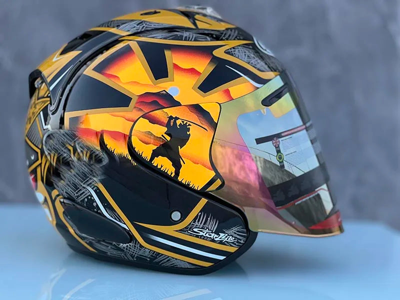Golden Bodyguard Half Motorcycle Helmet