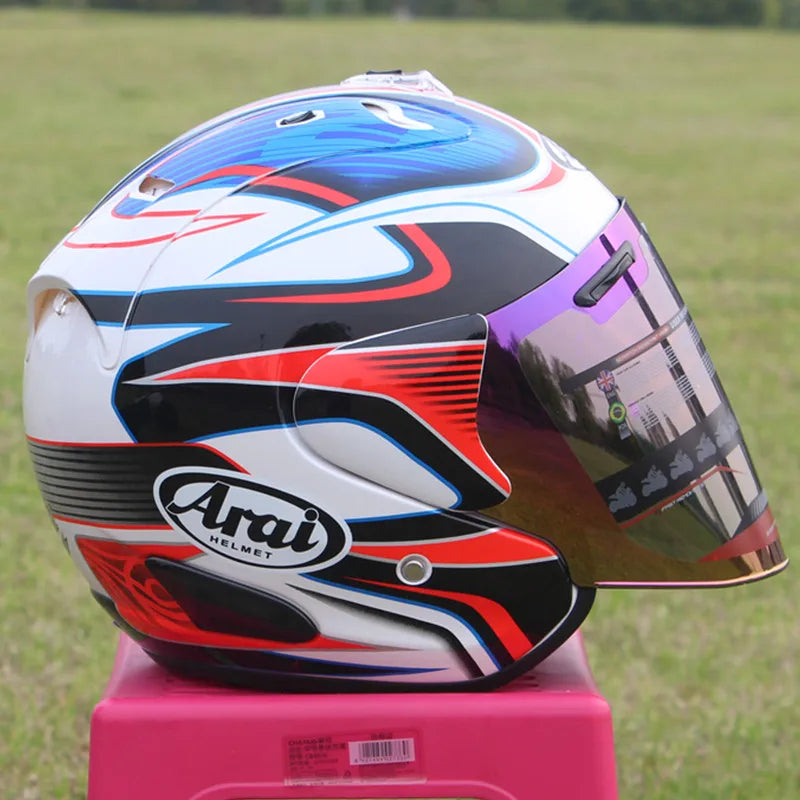 SZ-Ram 3 White Blue Open Face Motorcycle Helmet