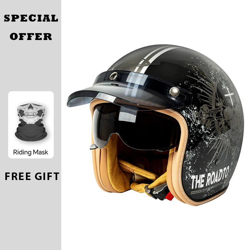Stylish Open Face Motorcycle Helmet for Men and Women