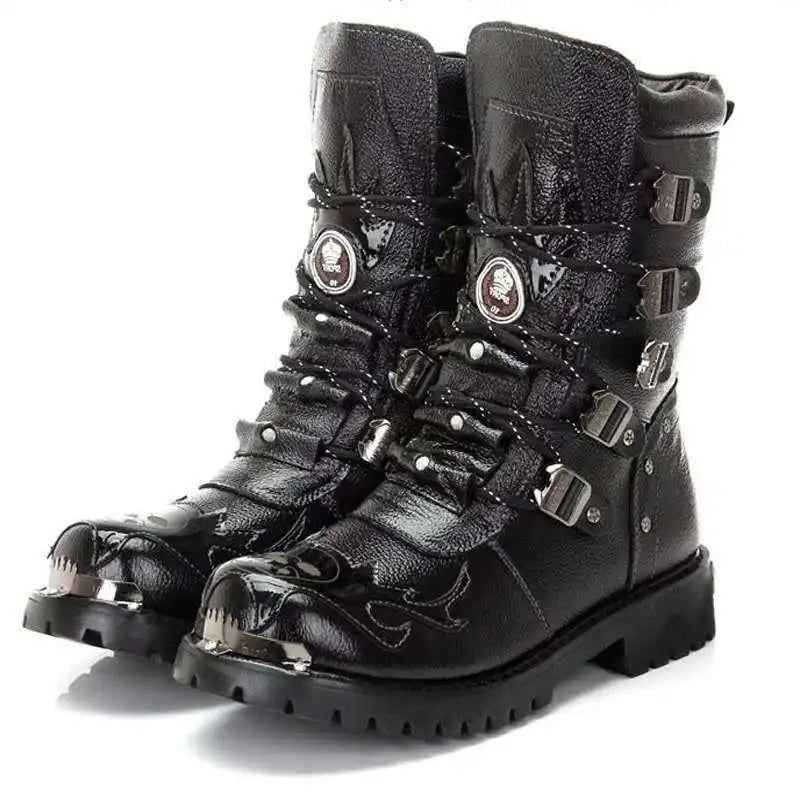 Leather Motorcycle Boots for Men