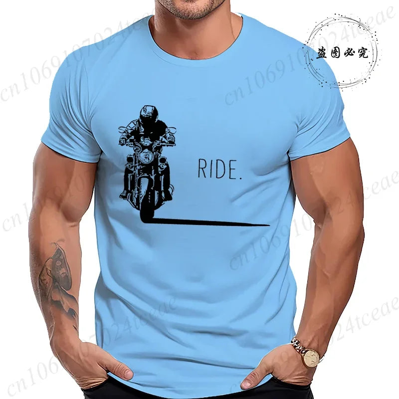 Men's Casual Motorcycle Graphic T-Shirts - Vintage Retro Designs