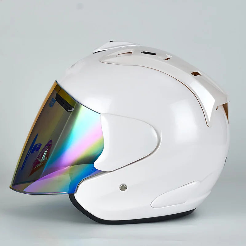 ECE Approved Open Face Motorcycle Helmet - White