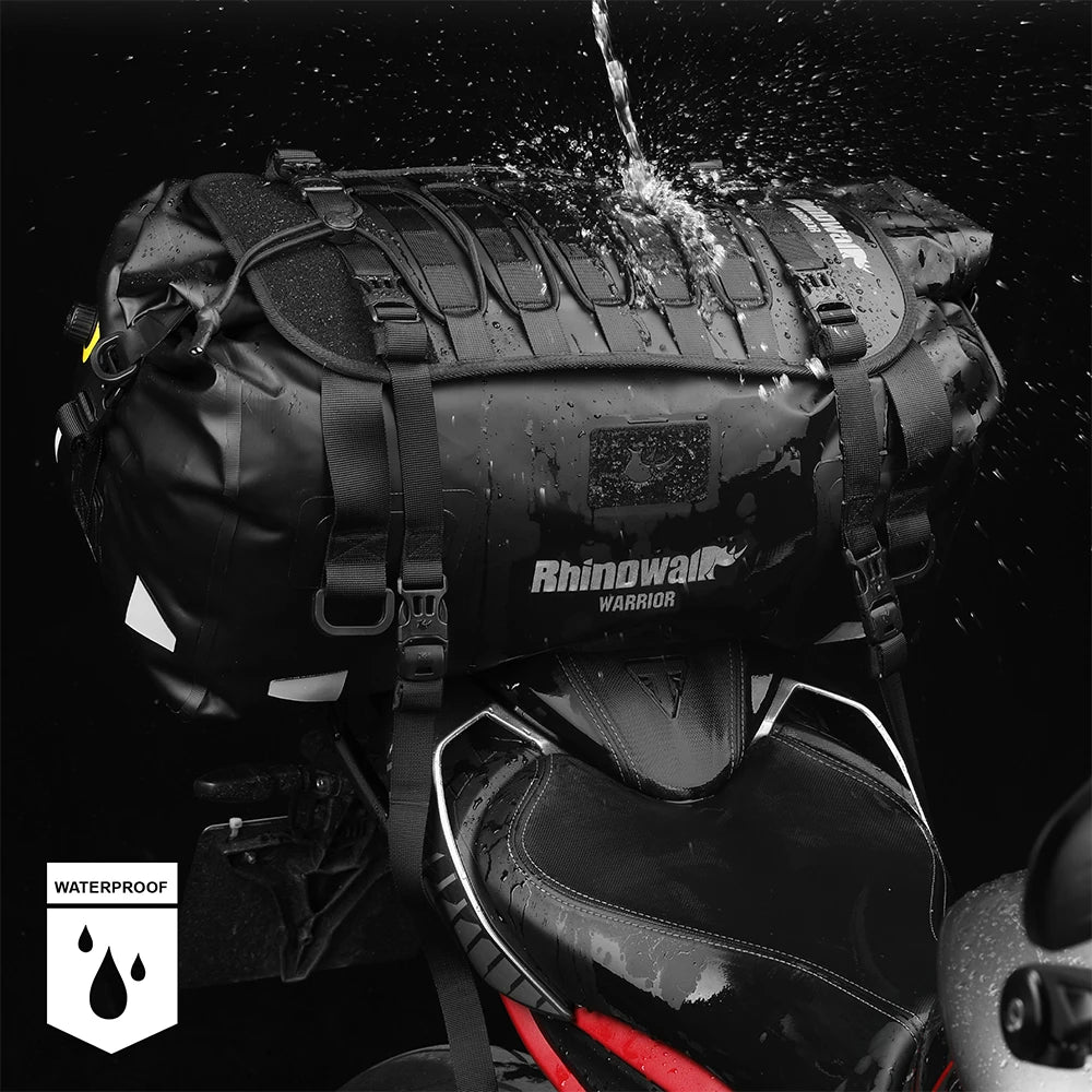 Waterproof Motorcycle Saddle Bag with MOLLE Expansion