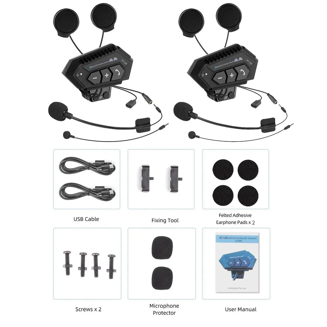 Bluetooth Helmet Intercom Set