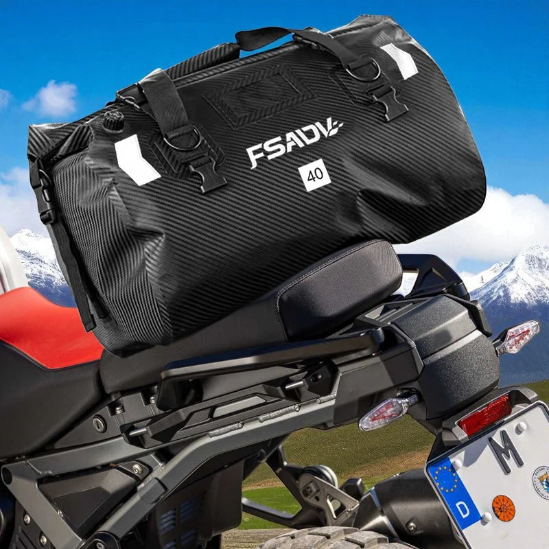 Waterproof Motorcycle Tail Bag - Carbon Black