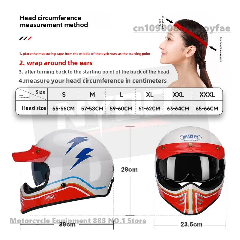 Original BEASLEY Retro Motorcycle Helmet