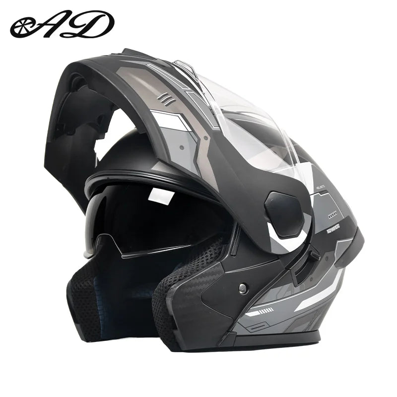 Dual Visor Open Face Motorcycle Helmet - DOT Certified