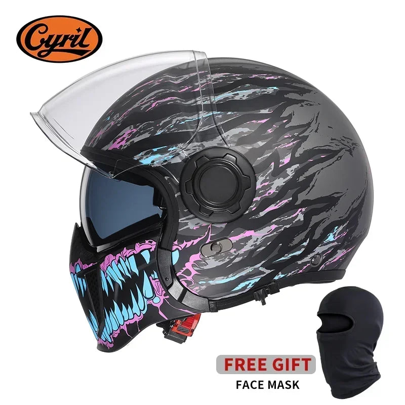 Retro Style Modular Motorcycle Helmet