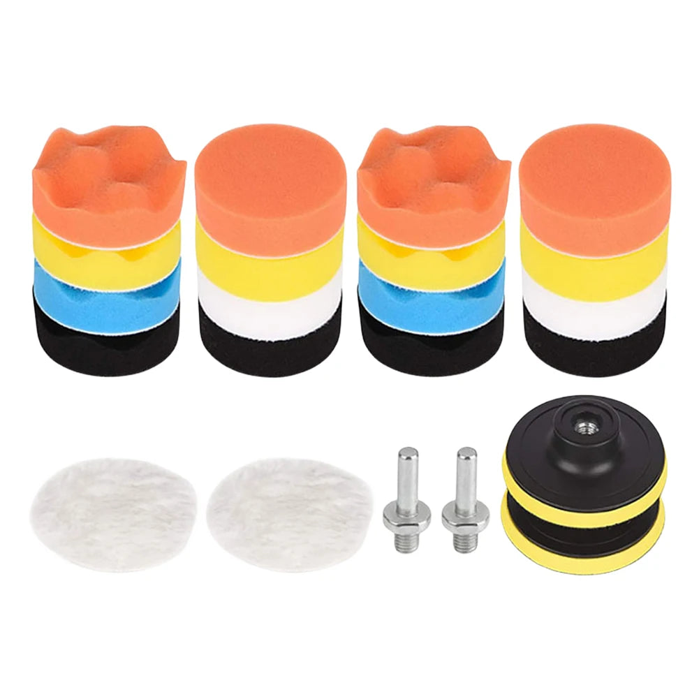 22-Piece Buffing Wool Pads Set for Car & Motorcycle Polishing