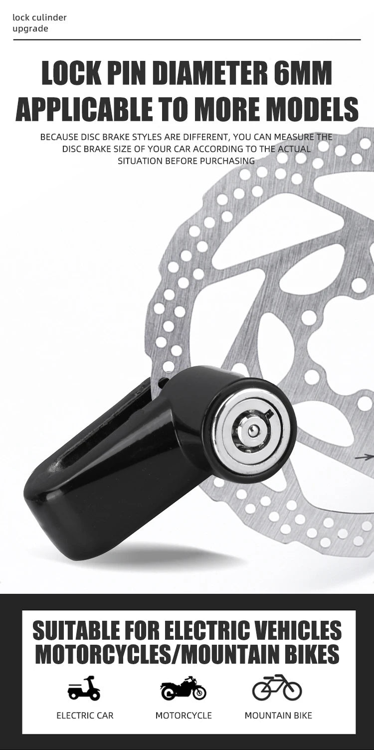 Heavy-Duty Motorcycle Disc Brake Lock