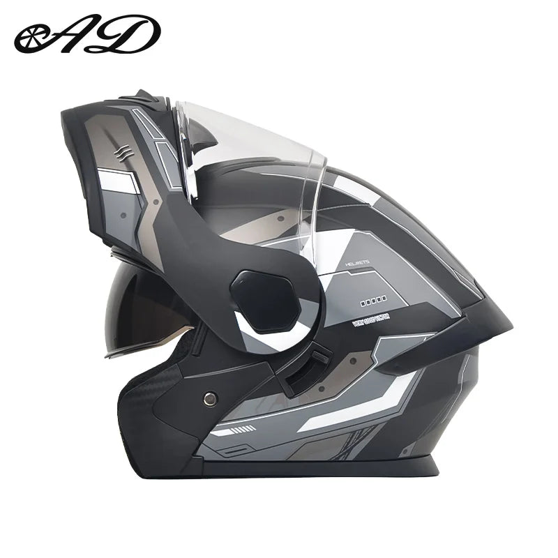 Dual Visor Open Face Motorcycle Helmet - DOT Certified