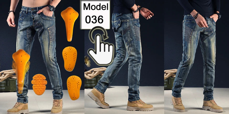 Aramid Fiber Motorcycle Pants for Men - Kevlar Moto Jeans