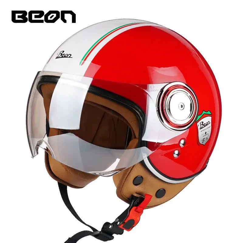Beon Motorcycle Helmet - ECE Certified Retro Half Cap