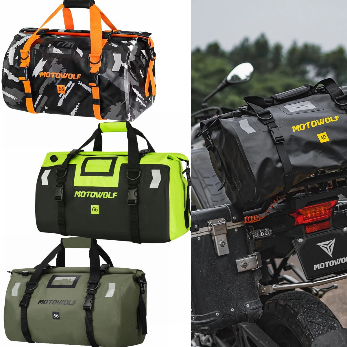 Waterproof Motorcycle Tail Bag 66L