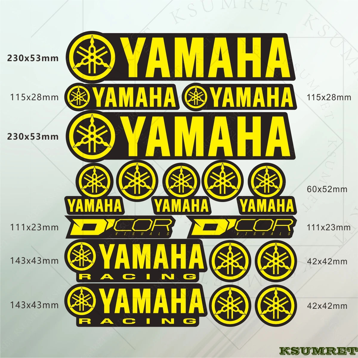 Yamaha Motorcycle Vinyl Sticker Decals Logo Kit