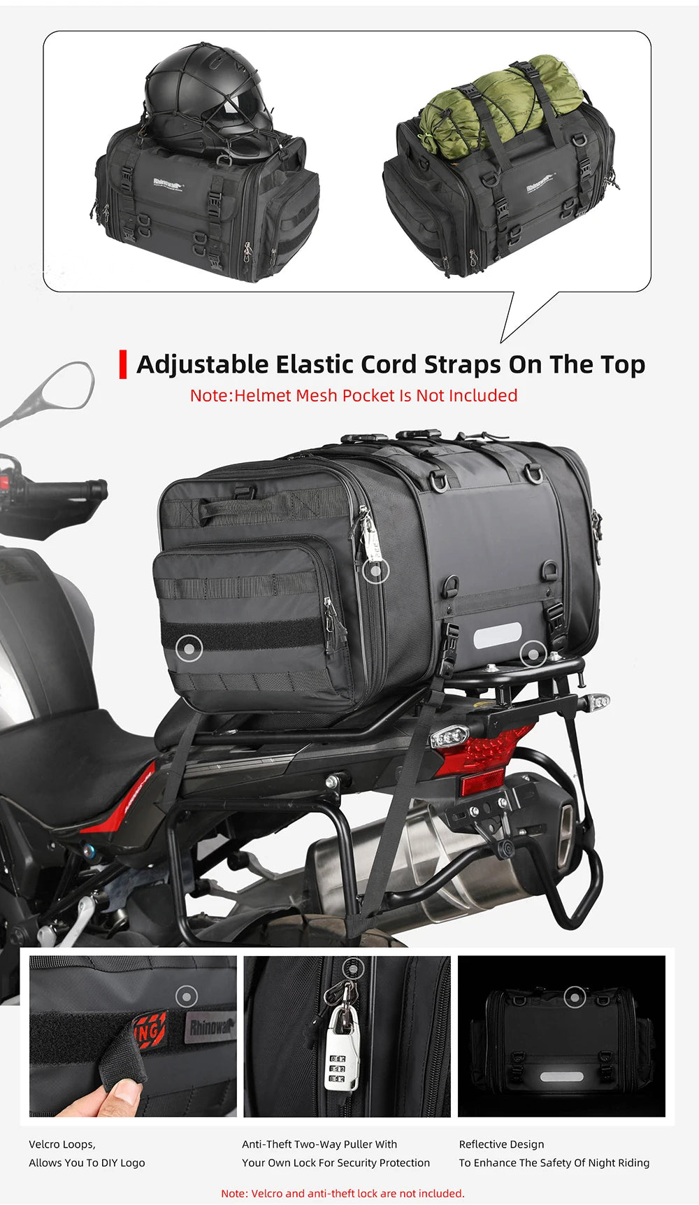 RhinoWalk Waterproof Motorcycle Travel Luggage Bag