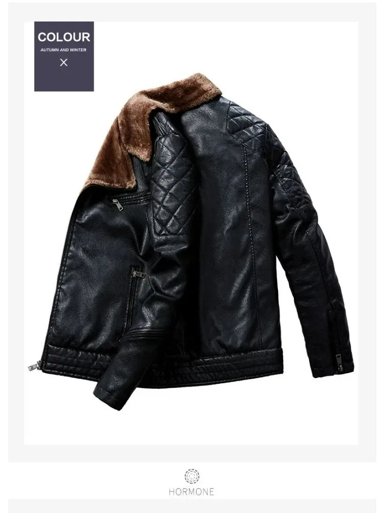 Stylish Faux Leather Biker Jacket