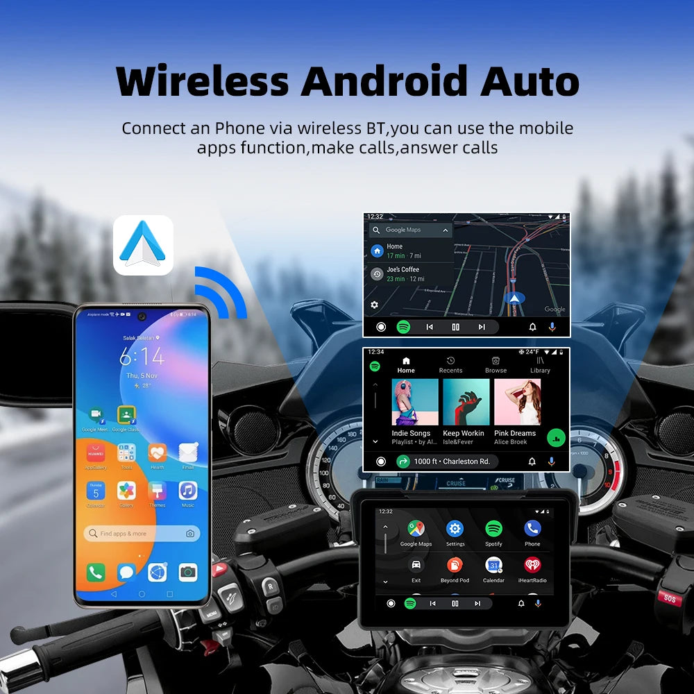 EKIY 7.0" Wireless Motorcycle GPS Display