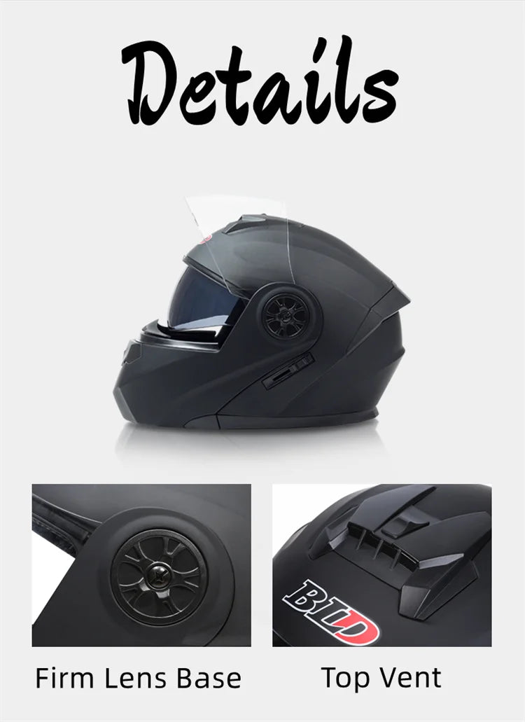 Dual Lens Flip-Up Modular Motorcycle Helmet