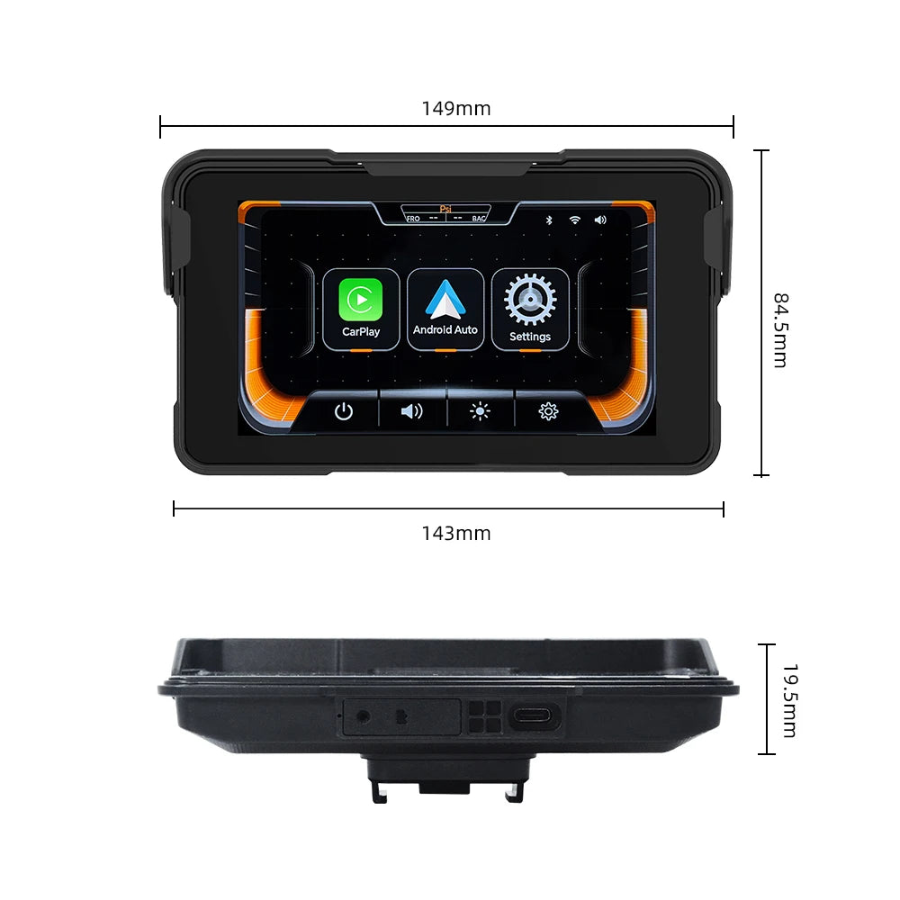 Wireless Motorcycle Display Screen – 5.0 Inch GPS Dashboard