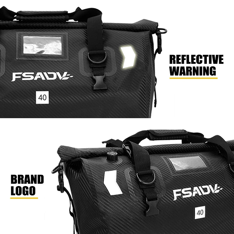 Waterproof Motorcycle Tail Bag - Carbon Black