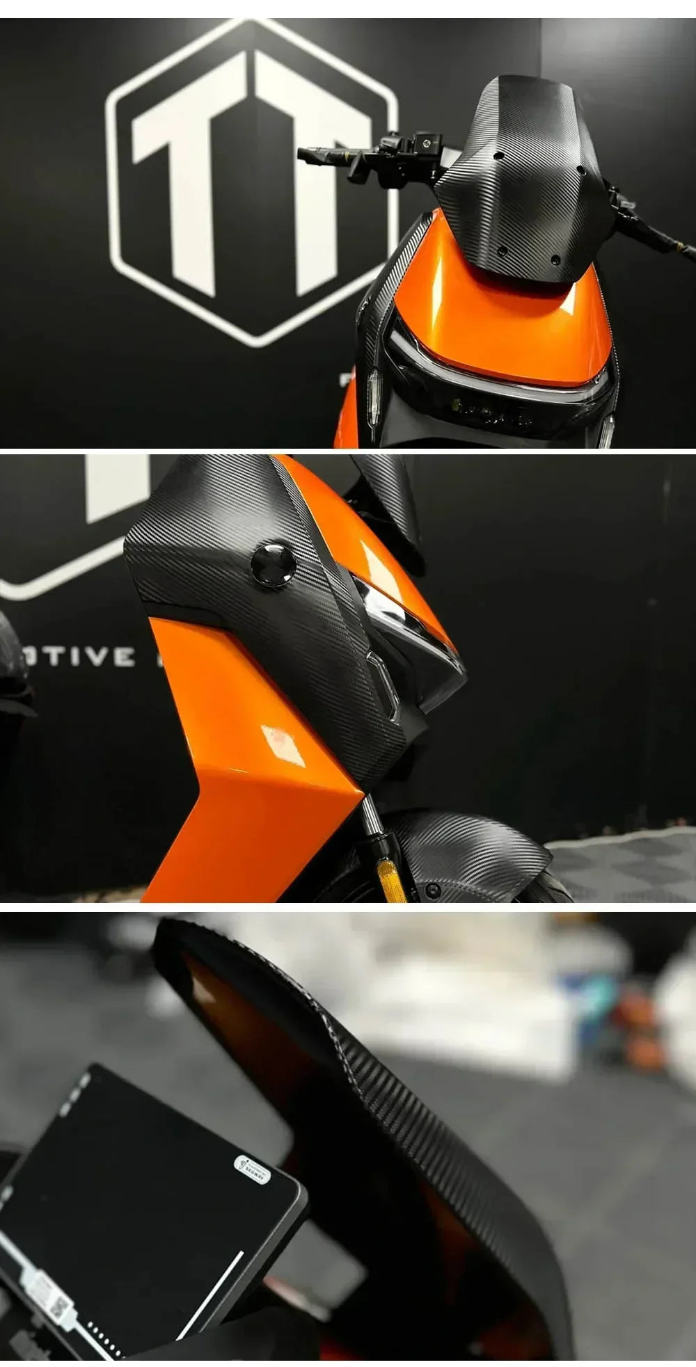 Motorcycle 3D Carbon Fiber Vinyl Wrap