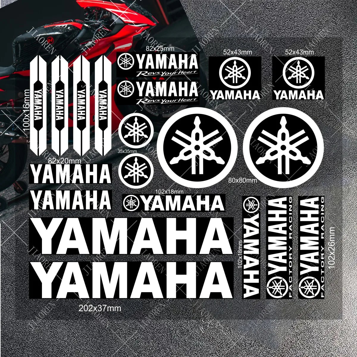 Yamaha Vinyl Motorcycle Sticker Set